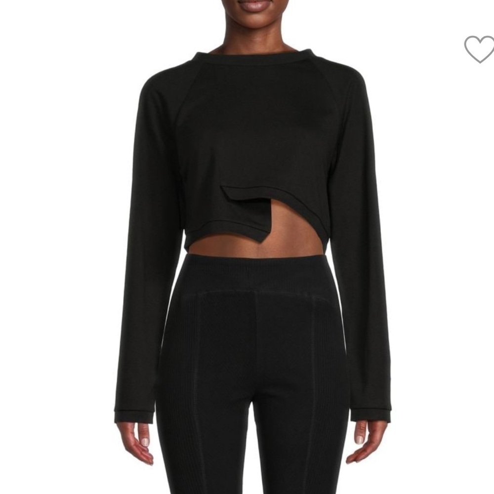 NWT Area Stars Asymmetric Cropped Sweatshirt in Black